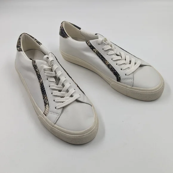 MADEWELL Sidewalk Low-Top Leather & Snake-Print Sneakers NWOB Sz 9 - Picture 2 of 14